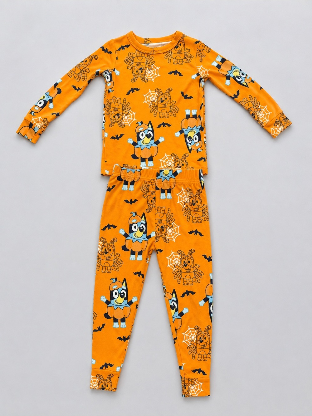 Bluey Halloween Pajama Set 3T Orange Pumpkin Long Sleeve